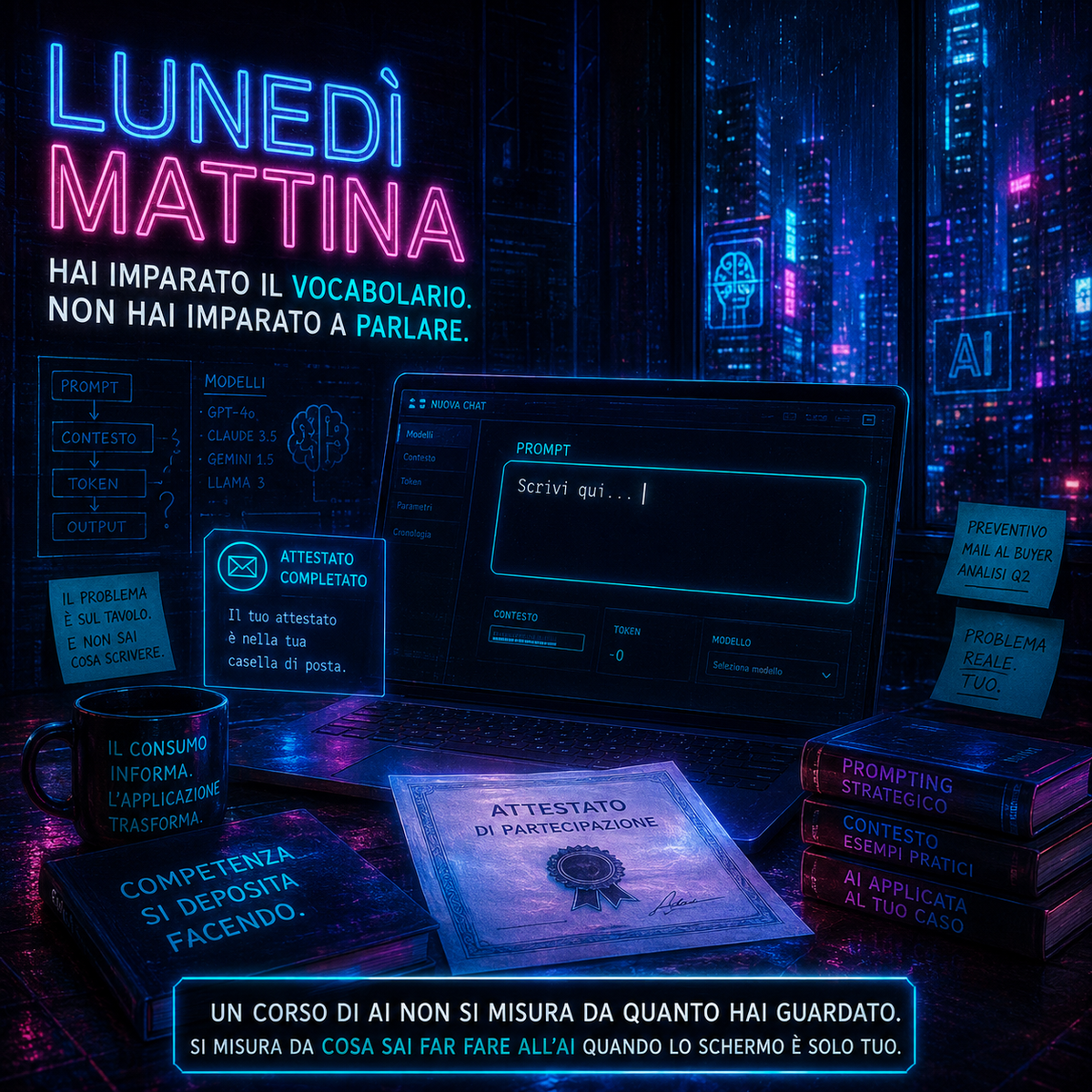 La formazione AI che funziona non si consuma. Si applica.